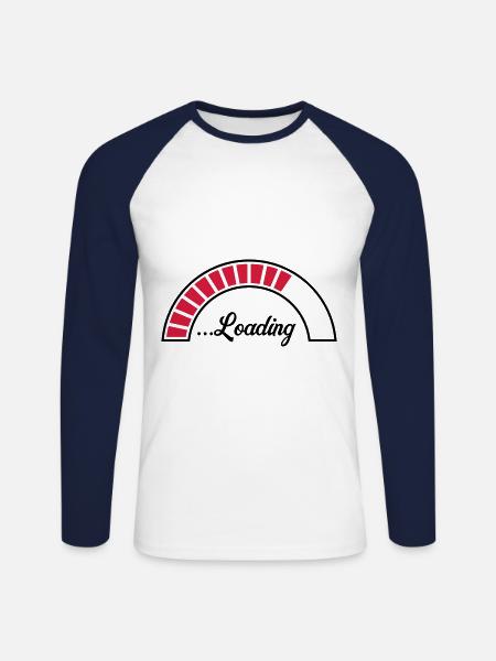 loading bar icon - Unisex Long Sleeve Baseball T-Shirt - white/navy