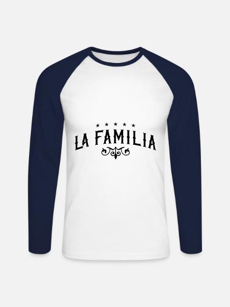 la familia - Unisex Baseballshirt langarm - Weiß/Navy