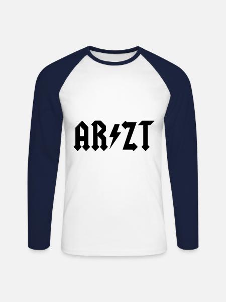 Arzt - Unisex Baseballshirt langarm - Weiß/Navy