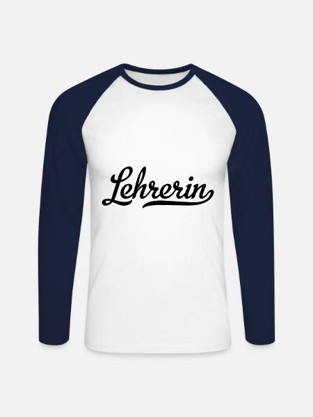 Lehrerin - Unisex Baseballshirt langarm - Weiß/Navy