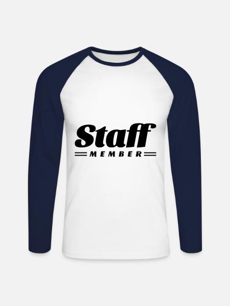 staff member - Unisex Long Sleeve Baseball T-Shirt - white/navy