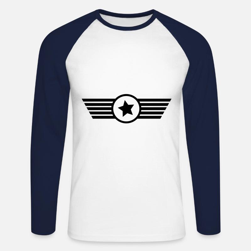 Wappen - Unisex Baseballshirt langarm - Weiß/Navy