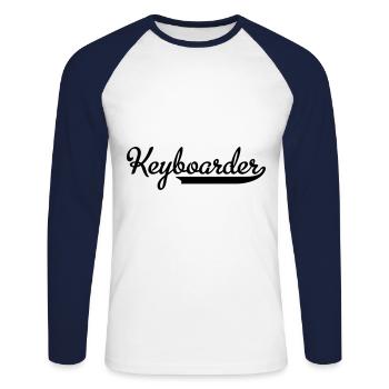 Keyboard - Unisex Baseballshirt langarm - Weiß/Navy - Vorne - Nik (191cm)