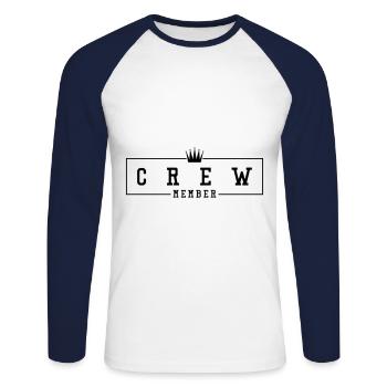 couronne de membre d'équipage - T-shirt baseball manches longues Homme - blanc/marine - Devant - Nik (191cm)