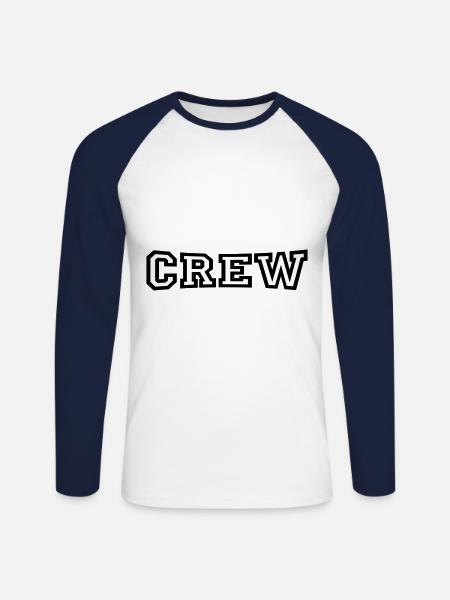Crew - Unisex Long Sleeve Baseball T-Shirt - white/navy