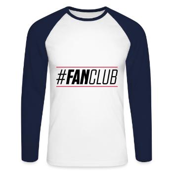 hashtag du fan club - T-shirt baseball manches longues Homme - blanc/marine - Devant - Nik (191cm)