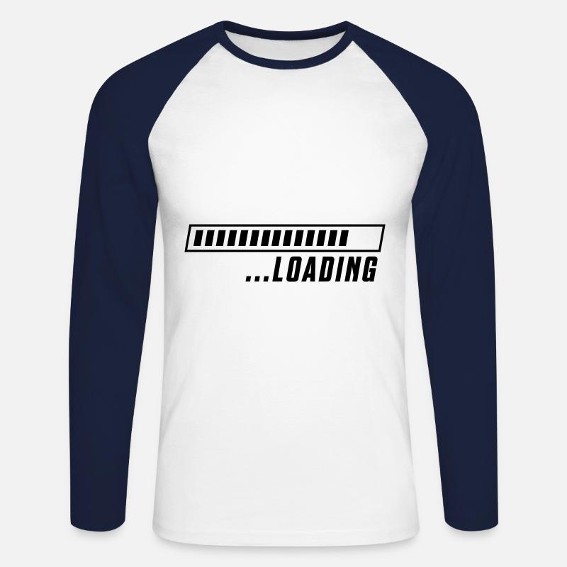 loading ladebalken - Unisex Baseballshirt langarm - Weiß/Navy