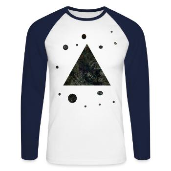 Dreieck Universum Planet Malerei hipster Geschenk - Unisex Baseballshirt langarm - Weiß/Navy - Vorne - Nik (191cm)