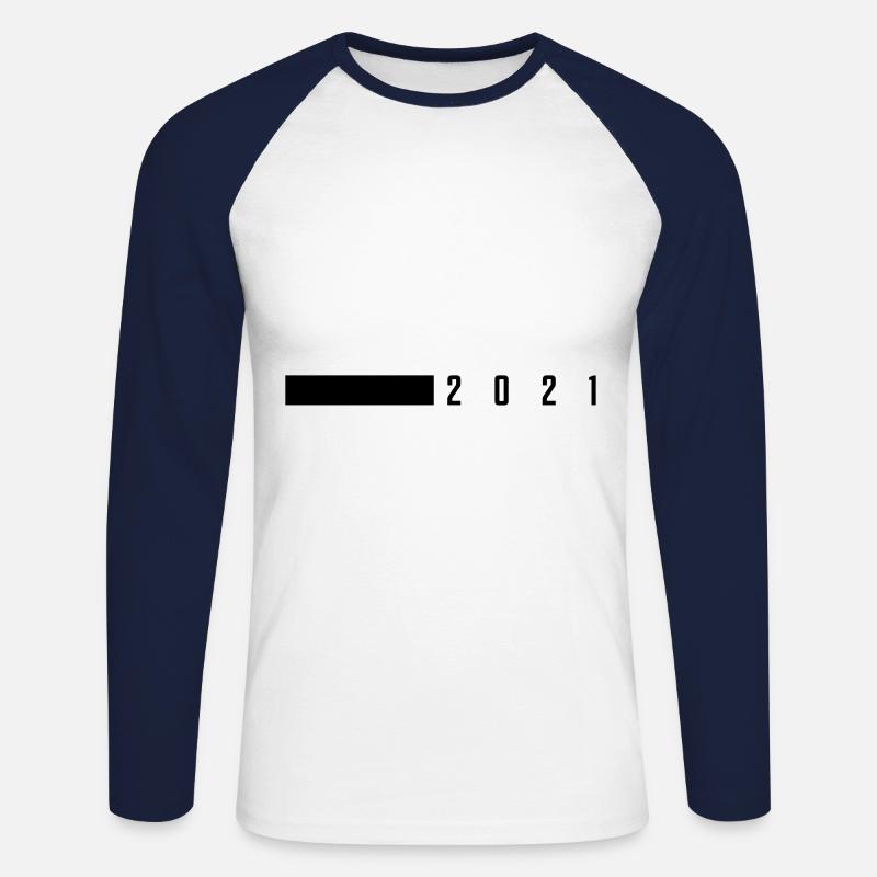 2021 - Unisex Baseballshirt langarm - Weiß/Navy