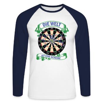 Dartboard darts dartsport - Unisex Long Sleeve Baseball T-Shirt - white/navy - Front - Nik (191cm)