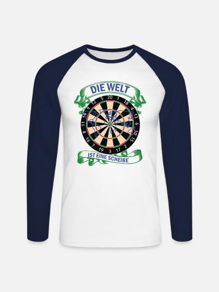 Jeu de fléchettes - T-shirt baseball manches longues Homme - blanc/marine