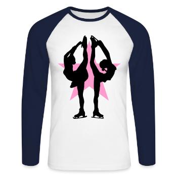 Figure skating Ice skating Ice dance figures - Unisex Long Sleeve Baseball T-Shirt - white/navy - Front - Nik (191cm)