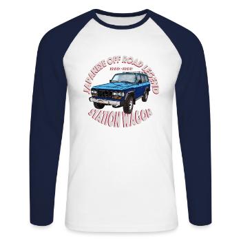 Break bleu / bleu - T-shirt baseball manches longues Homme - blanc/marine - Devant - Nik (191cm)