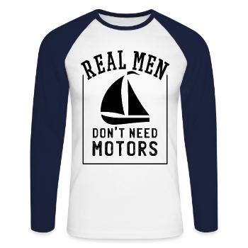 Boat Owner Sailing Sailing Ships Sailors - Unisex Long Sleeve Baseball T-Shirt - white/navy - Front - Nik (191cm)