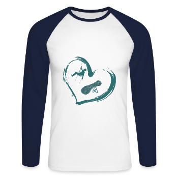 Klettern Bergsteiger Bergsteigen Bergsport Vintage - Unisex Baseballshirt langarm - Weiß/Navy - Vorne - Nik (191cm)