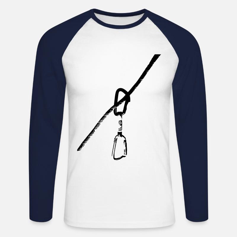Seil + Expressschlingen - Unisex Baseballshirt langarm - Weiß/Navy