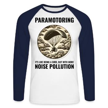 Motorschirmpilot Motorschirm Motorschirm - Unisex Baseballshirt langarm - Weiß/Navy - Vorne - Nik (191cm)