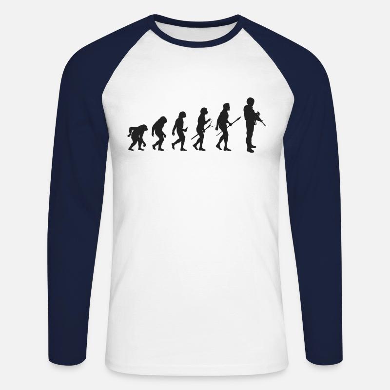 Army Evolution - Unisex Long Sleeve Baseball T-Shirt - white/navy