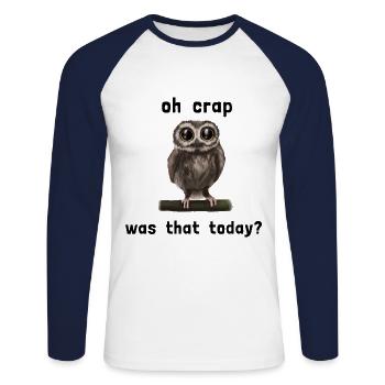 Uhu Hibou - forgetful - T-shirt baseball manches longues Homme - blanc/marine - Devant - Nik (191cm)
