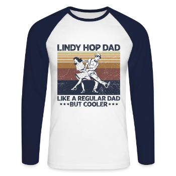 Swing Dance Lindy Hop Design für einen Lindy Hop - Unisex Baseballshirt langarm - Weiß/Navy - Vorne - Nik (191cm)