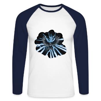 Zeus - Unisex Baseballshirt langarm - Weiß/Navy - Vorne - Nik (191cm)