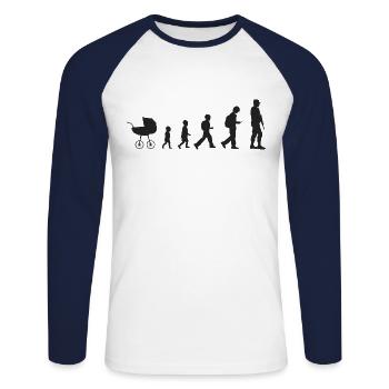 Military Course! - Unisex Long Sleeve Baseball T-Shirt - white/navy - Front - Nik (191cm)