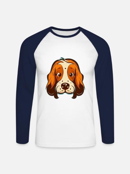 Schöner Hund - Unisex Baseballshirt langarm - Weiß/Navy