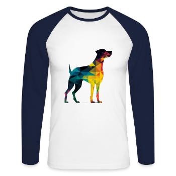 Colorful dog - Beautiful dog - Unisex Long Sleeve Baseball T-Shirt - white/navy - Front - Nik (191cm)