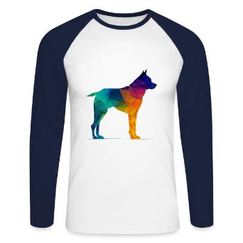 Colorful dog - Beautiful dog - Unisex Long Sleeve Baseball T-Shirt - white/navy - Front - Nik (191cm)