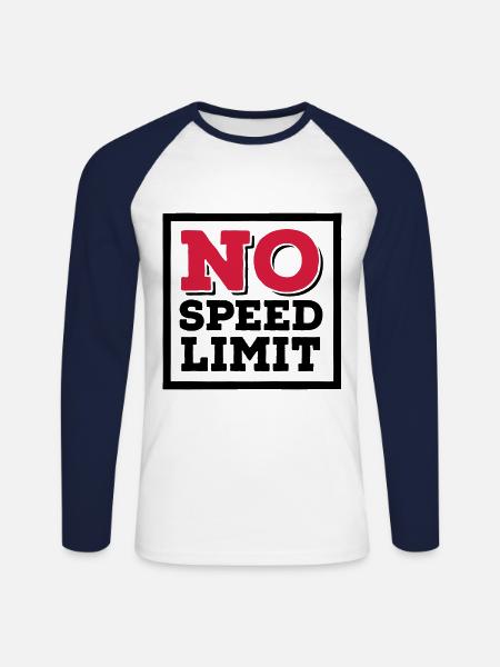 speed - Unisex Long Sleeve Baseball T-Shirt - white/navy