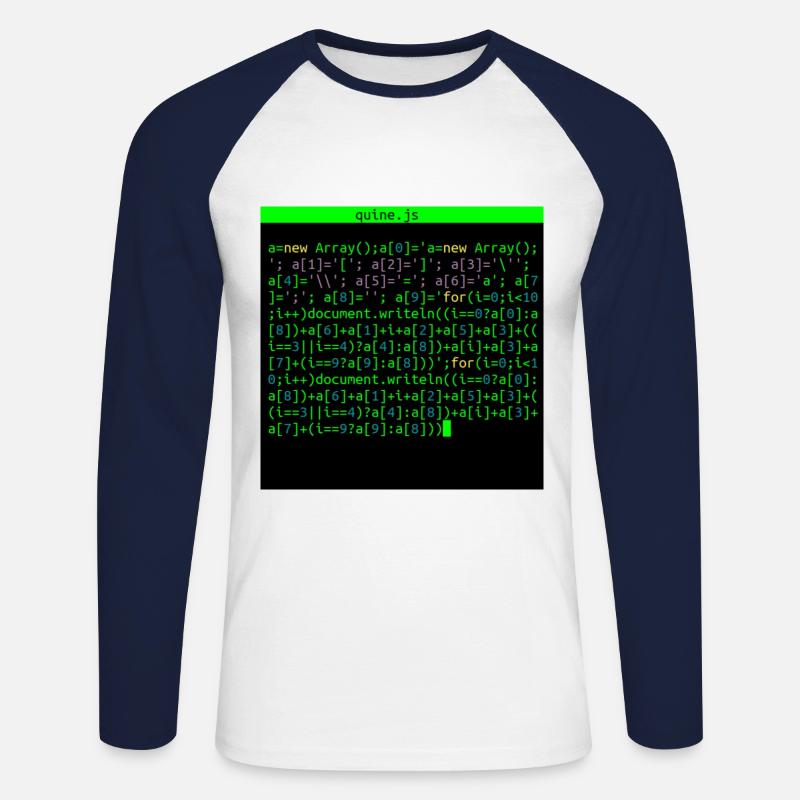 quine javascript - Unisex Long Sleeve Baseball T-Shirt - white/navy