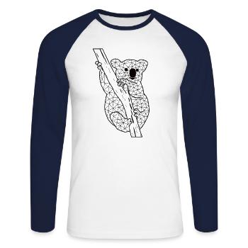 Koalaa GeomeTRIX - Unisex Baseballshirt langarm - Weiß/Navy - Vorne - Nik (191cm)