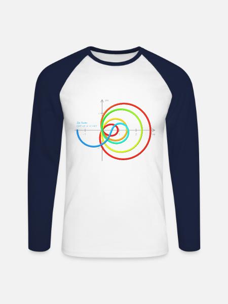 Zeta - Re=1/2 - mit Koordinaten - Linien - Unisex Baseballshirt langarm - Weiß/Navy