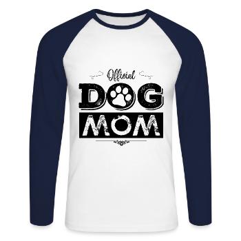 Hunde Mama Spruch Liebe - Unisex Baseballshirt langarm - Weiß/Navy - Vorne - Nik (191cm)