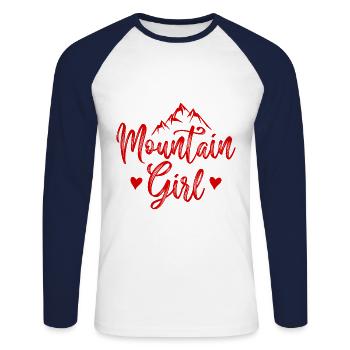 Montagnes fille Montagnes femme - T-shirt baseball manches longues Homme - blanc/marine - Devant - Nik (191cm)