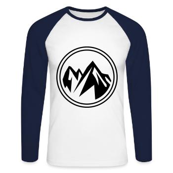 Montagnes nature Icon montagnes - T-shirt baseball manches longues Homme - blanc/marine - Devant - Nik (191cm)