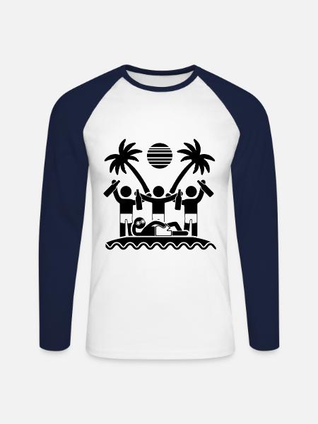 Party Holiday Symbol Summer - Unisex Long Sleeve Baseball T-Shirt - white/navy
