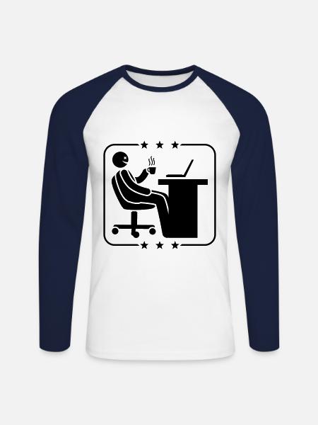 Chef Faul Boss Chillen - Unisex Long Sleeve Baseball T-Shirt - white/navy