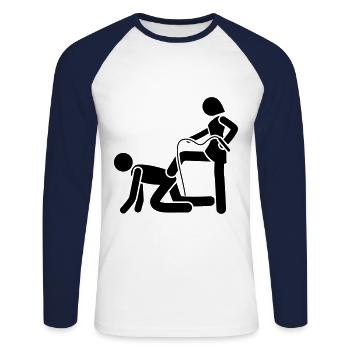 Couple newlyweds whip wedding - Unisex Long Sleeve Baseball T-Shirt - white/navy - Front - Nik (191cm)