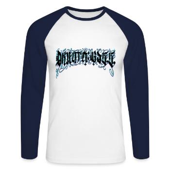 Drum and Bass - Unisex Long Sleeve Baseball T-Shirt - white/navy - Front - Nik (191cm)