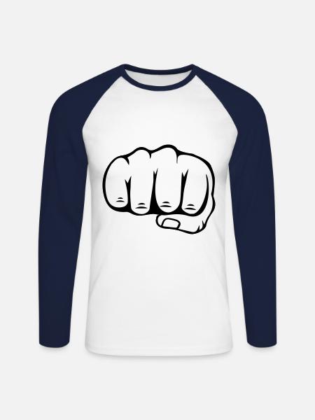 Faust - Unisex Baseballshirt langarm - Weiß/Navy