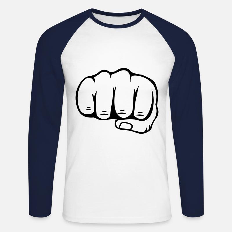 Faust - Unisex Baseballshirt langarm - Weiß/Navy