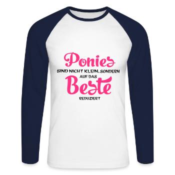 Pony - Unisex Baseballshirt langarm - Weiß/Navy - Vorne - Nik (191cm)