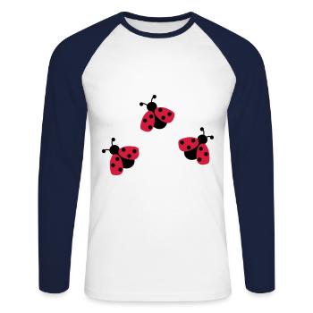 Coccinelle - T-shirt baseball manches longues Homme - blanc/marine - Devant - Nik (191cm)