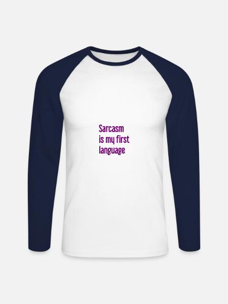Sarcasm Pro - Unisex Long Sleeve Baseball T-Shirt - white/navy