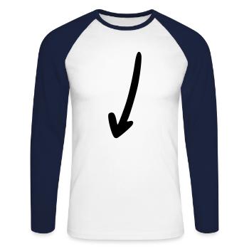 Arrow drawing sketch black - Unisex Long Sleeve Baseball T-Shirt - white/navy - Front - Nik (191cm)