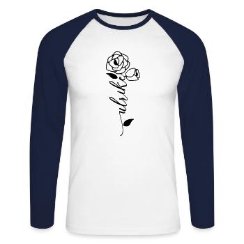 Ulrike Name Vorname Namensblume - Unisex Baseballshirt langarm - Weiß/Navy - Vorne - Nik (191cm)