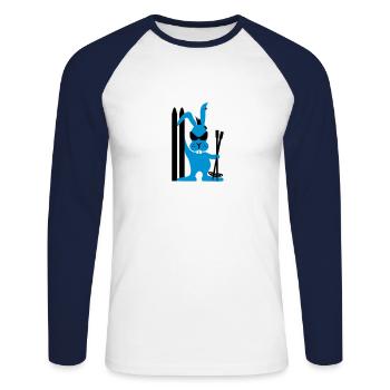 Skihase / ski bunny (3c) - Unisex Long Sleeve Baseball T-Shirt - white/navy - Front - Nik (191cm)