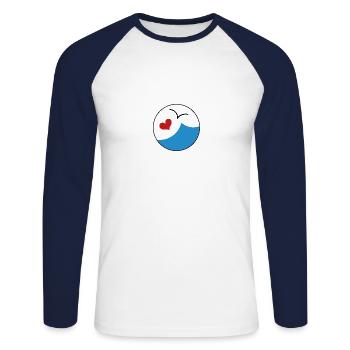 feeling 21 studio - T-shirt baseball manches longues Homme - blanc/marine - Devant - Nik (191cm)