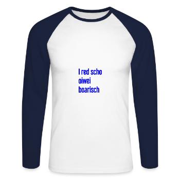 I red scho oiwei boarisch - T-shirt baseball manches longues Homme - blanc/marine - Devant - Nik (191cm)
